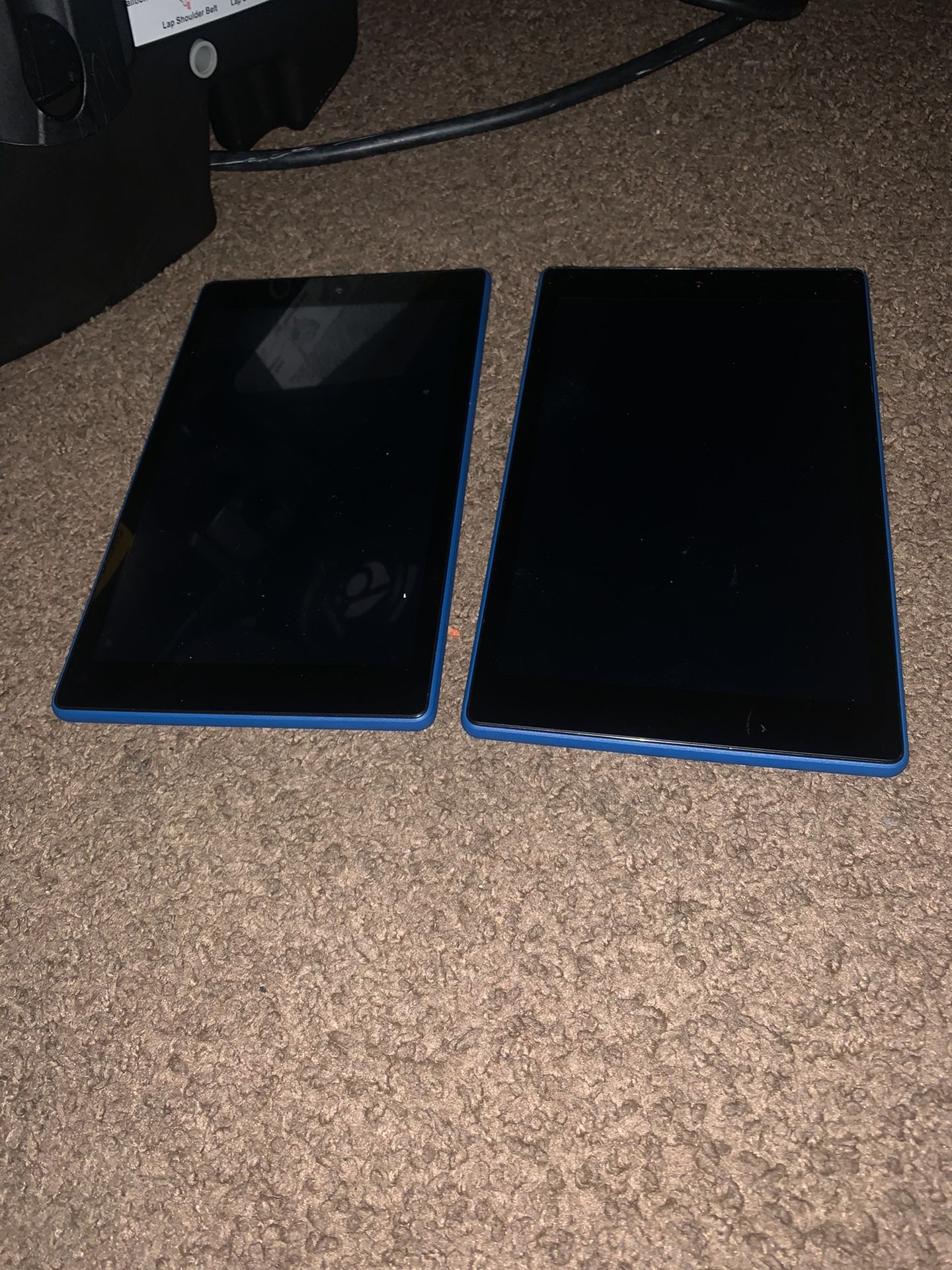 Blue amazon fire 8 inch and black 7 inch