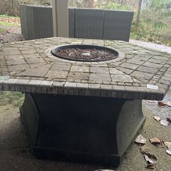 Stone-Tile Table Propane Fire Pit