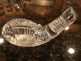 Waterford Crystal Golf Club Head marked with etched Waterford Mark and signed by JP Hayes PGA golfer. Never used, no marks. Magnificent. $165-