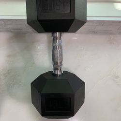 Great Condition 45lbs. Chrome Handle with Ergonomic Grip Dumbbells.