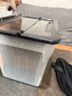 Clear Plastic Filing Storage Bin with Lid