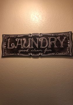 Wood laundry sign