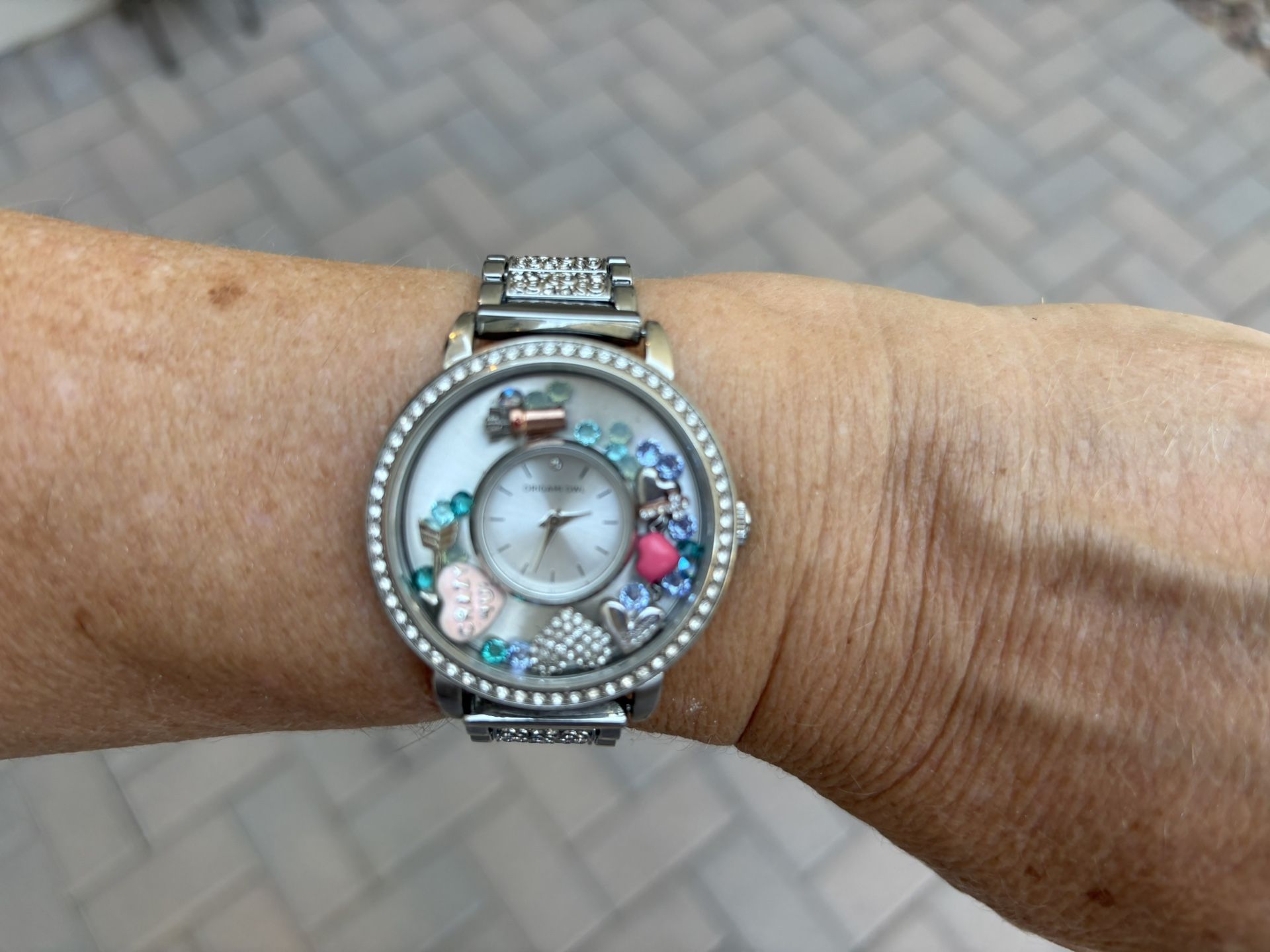 ORIGAMI OWL SIGNATURE LOCKET WATCH W/ SWAR CRYSTALS - NEW! 