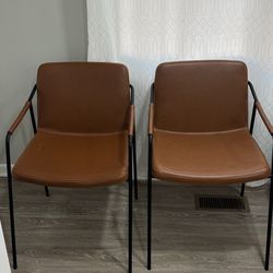 2-Room and Board Mazie Synthetic Leather Chairs