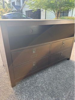 Wood Entertainment Console w/Storage