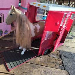 American horse and trailer