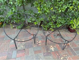Pair of Vintage Mid-Century Iron Hoop Chair Frames
