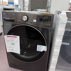 LG TurboWash 360 High Efficiency Stackable Steam Cycle Smart Compatible Medium Front-Load Washer (Black Steel) ENERGY STAR