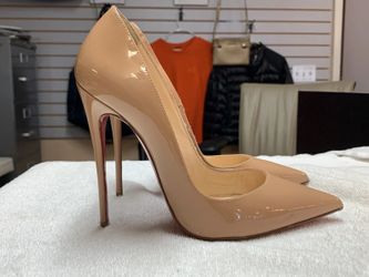 CL So Kate 120 mm classic Pumps Nude Patent Leather heels Shoes