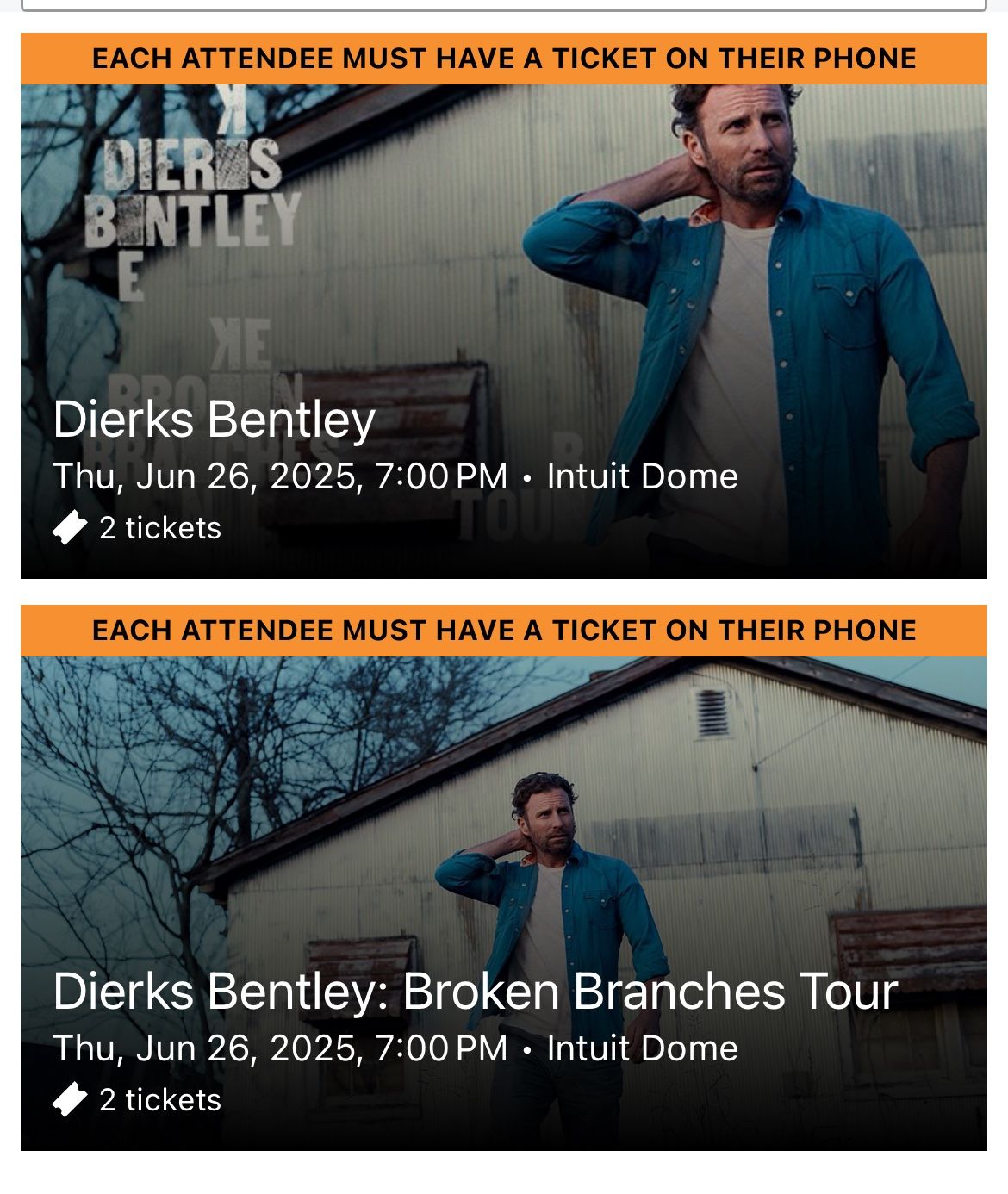 Dierks Bentley June 26 Intuit Dome