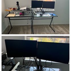 2 HP monitors and one Dual Monitor Mount Stand