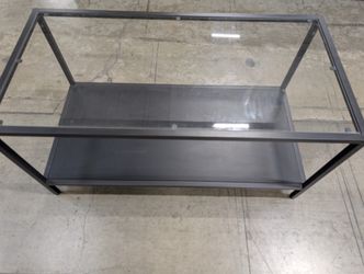Modern Black Metal and Glass Coffee Table Set