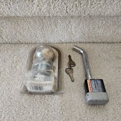 Trailer hitch ball and locking pin