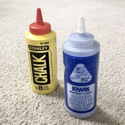 2 Vintage STANLEY/IRWIN Chalk Line Red and Blue 8 oz. Refills - Mostly Full!!