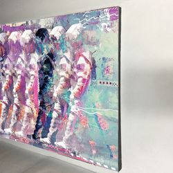 Canvas wall decoration 30”x42”. Brand new we can make it in different sizes, from 4.5”x4.5” to 30”x66”, Wood frame and sprayed with glossy clear coat