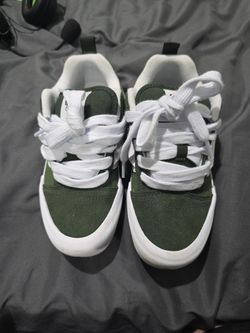 Green KNU School Vans #4.   wide laces