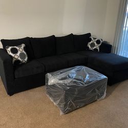 Black Sectional With Ottoman ¡¡NOW IN STOCK!!