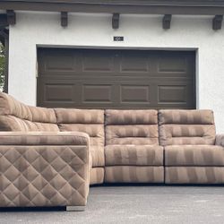 🛋️ Sofa/Couch Sectional - Light Brown - Recliners - Microfiber - Delivery Available 🚛