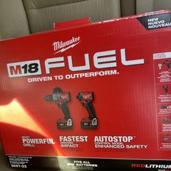 M18 FUEL 18V Lithium-Ion Brushless Cordless Hammer Drill and Impact Driver Combo Kit (2-Tool) with 2