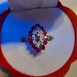 Estate Natural Ruby @ Diamond Ring 