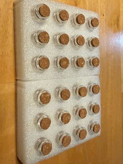 24 Small Glass Vials with Cork Stoppers Set
