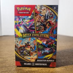 Pokemon Cards Mega Evolution Booster Bundle (Contains 6 Packs)