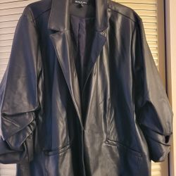 Baccini Blk Faux Leather Jacket