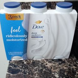 Dove Body Wash 3pack & Lubriderm Lotion 3pack