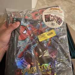 Spider-Man Stationery Bundle, 3-Ring Vinyl Binder, 1-inch O-Rings, Notebook, Composition Book, Folder
