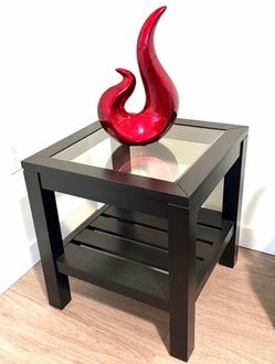 Black IKEA Coffee / Side table with glass top