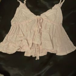 TILLYS  Cute Pink Cropped Shirt 