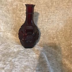 Vintage Avon Ruby Red Cap Cod Design Decanter