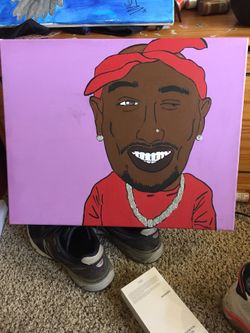 Handpainted Tupac Portrait
