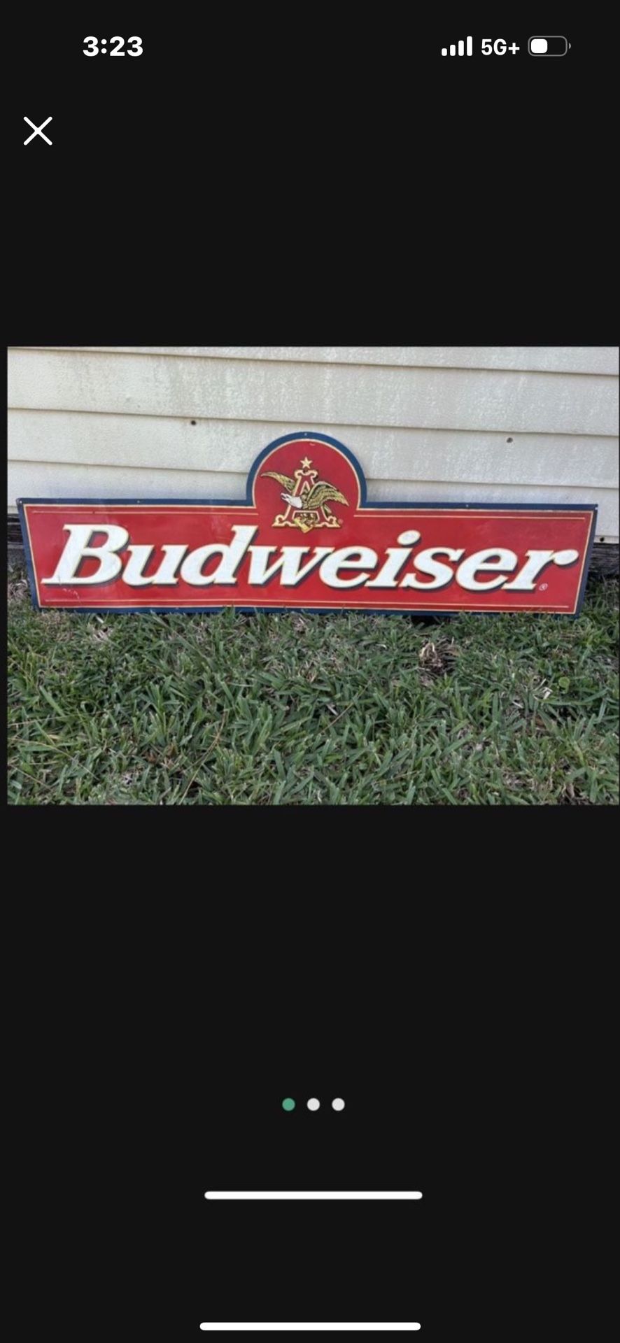 Vintage Metal Budweiser Sign