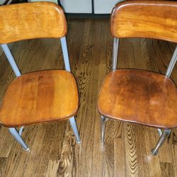 Solid Wood Student Size School Chair Vtg Heywood Wakefield Stamped