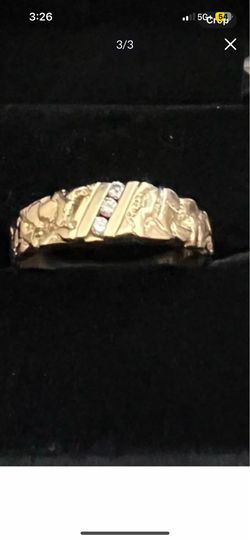 14k Gold With 3 Diamonds 6 grams size 10