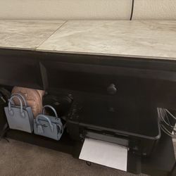 Console Table, Two Drawers And Bottom Shelf 