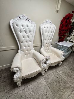 White Baroque Throne Chairs
