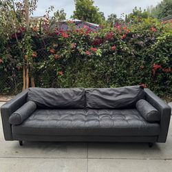 Article Sven Black Leather Couch FREE DELIVERY