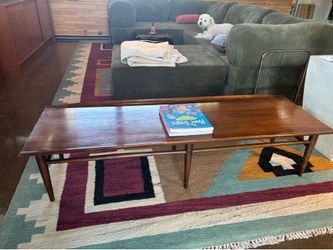 Authentic Vintage MCM Walnut Surfboard Coffee Table – 1960s