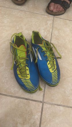 Adidas f50 soccer shoes blue and green