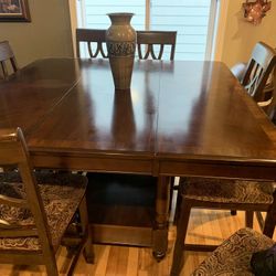 High Wood Dining Table Set