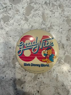 Disneyland Grad Nite 86 Winnie The Pooh Button Badge Pinback
