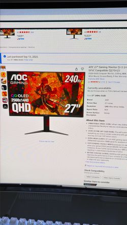 OLED 1440p AOC monitor