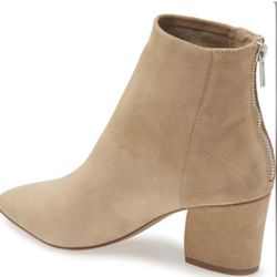 Steve Madden Mistin Beige Suede Pointed Toe Ankle Bootie Size 7