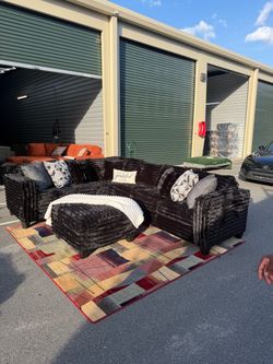 Corduroy L-Shape Sectional Sofa /Couch