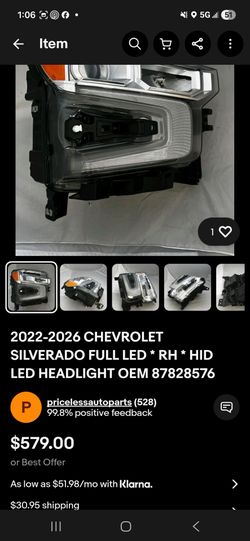 2022 chevy silverado full led headlight