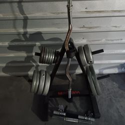 Weight Set With Ez Curl Bar