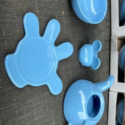 Disney Mickey Mouse Blue Teapots 6 sets of 4 pcs each.   Brand New