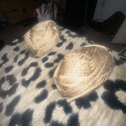 2 Bundles Of Tannish Gold Yarn 